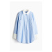 H & M - Oversized popelínová košile - modrá