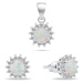 Brilio Silver Nádherný set šperků s opály SET247W (náušnice, přívěsek)