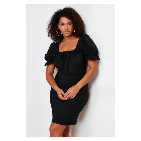 Trendyol Curve Black A-Line Mini Woven Dress