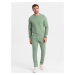 Men's tracksuit set pants + sweatshirt - green V3 Z78