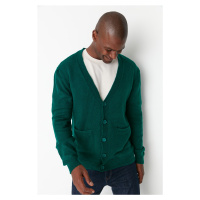 Trendyol Emerald Green Slim Fit Pocket Knitwear Cardigan