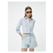 Koton Denim Shorts High Waist Pocket Tasseled Cotton Cotton