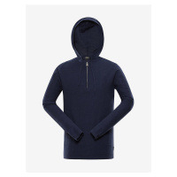 Tmavě modrý pánský svetr s kapucí NAX Polin