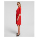 Šaty karl lagerfeld silk dress w/ detachable tie červená