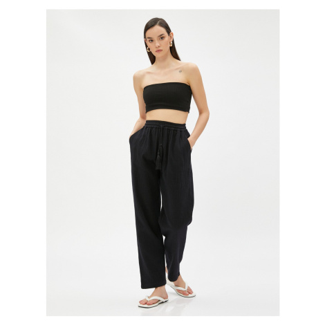 Koton Comfortable Trousers with Pockets Tie Waist