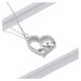 GRACE Silver Jewellery Stříbrný náhrdelník se zirkony Zamilovaní ptáčci - stříbro 925/1000 NH-BS