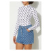 Džínová sukně Marine Serre Moon Laser Denim Mini Skirt modrá barva, mini, WSK057A