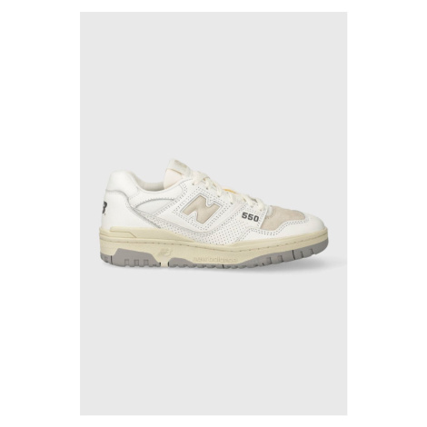 Kožené sneakers boty New Balance BB550PWG bílá barva