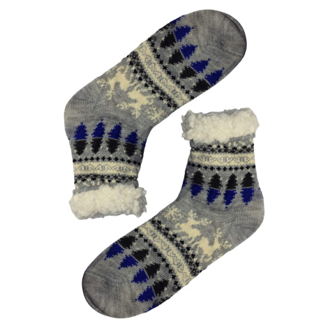 Norský vzor Grey ponožky s beránkem 1133 světle šedá