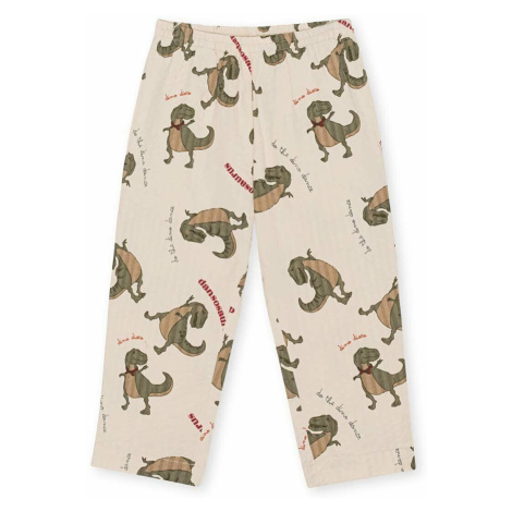 Dětské pyžamové kalhoty Konges Sløjd béžová barva