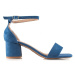 Vinceza Originální sandály modré dámské na širokém podpatku ruznobarevne