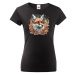 Dámské tričko s potiskem Lišky a podzimu