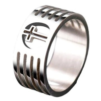 STYLE4 Prsten s křížkem Mount, stříbrná ocel