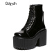 Lakované kotníkové boty na vysoké platformě GoodDayGirl Fashion