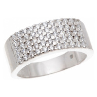 Stříbrný prsten s čirými zirkony STRP0275F