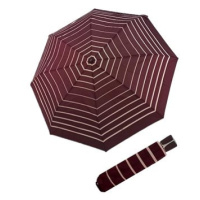 Doppler Fiber Mini Timeless - dámský skládací deštník, vínová, proužek