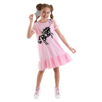 mshb&g Starry Unicorn Girl Pink Tulle Dress