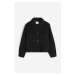 H & M - Košilová bunda z vlněné směsi - černá