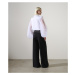 Kalhoty karl lagerfeld tailored wide leg pants black