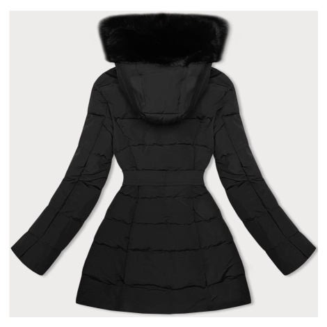 Černá dámská zimní bunda s kožešinou J Style (11Z8096) J.STYLE