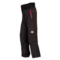 Softshellové kalhoty - černé s růžovými kapsami na zip