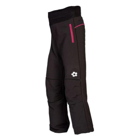 Softshellové kalhoty - černé s růžovými kapsami na zip