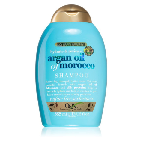 OGX Argan Oil Of Morocco Extra Strenght obnovující šampon pro velmi poškozené křehké vlasy 385 m