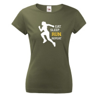 Dámské tričko EAT SLEEP RUN REPEAT- ideální dárek pro běžce