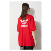 Tričko adidas Originals Trefoil Tee červená barva, IR8069