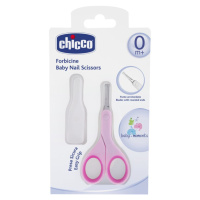 Chicco Baby Moments dětské nůžky s kulatou špičkou 0m+ Pink 1 ks