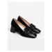 Černé kožené boty na podpatku Nero Giardini