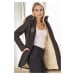 Z6689 DEWBERRY LADIES COAT WITH LAMB-BLACK-1