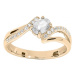 Troli Krásný pozlacený prsten s krystalem PO/SR09000D 56 mm