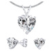 Silvego Stříbrný set šperků s čirým křišťálovým sklem JJJHEART01 (náušnice, přívěsek)