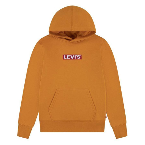 Dětská mikina Levi's oranžová barva, s kapucí, s potiskem Levi´s