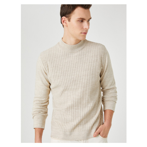 Koton Knitwear Sweater Knit Pattern Half Turtleneck Slim Fit