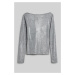 Top karl lagerfeld shiny twist lslv evening top šedá