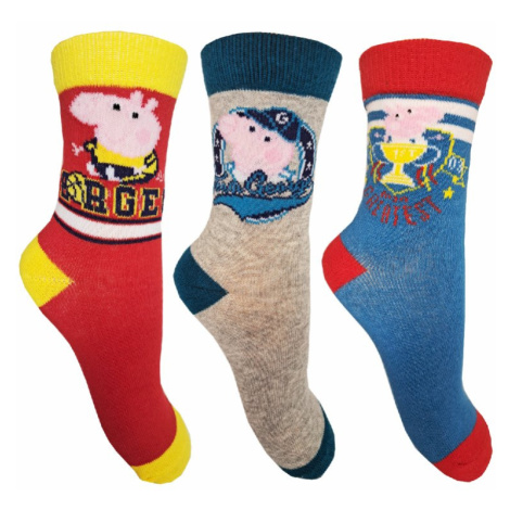 Prasátko Pepa - licence Chlapecké ponožky - Prasátko Peppa EV0619, vzor 1 Barva: Mix barev