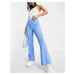 ASOS DESIGN co-ord knitted flare trousers in blue