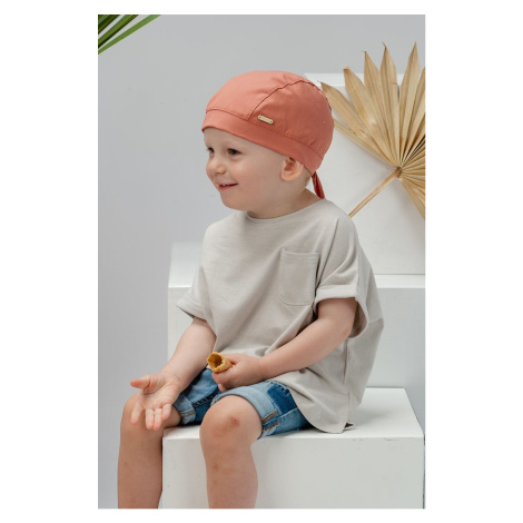 Dětska čepice Jamiks růžová barva, z tenké pleteniny