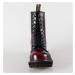 boty kožené dámské - - STEEL - 105/106 Red Black-Burgund