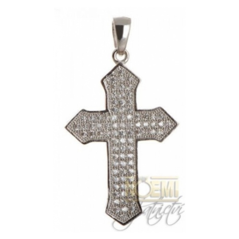 Stříbrný přívěšek kříž se zirkony 559140f Silver style