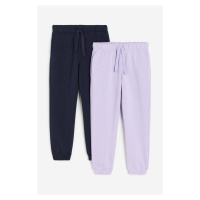 H & M - Kalhoty jogger 2 kusy - fialová