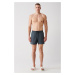 Avva Men's Anthracite Quick Dry Standard Size Plain Swimwear Marine Shorts