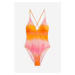 H & M - Jednodílné plavky High leg - oranžová