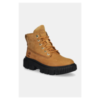 Kožené workery Timberland Greyfield dámské, hnědá barva, na plochém podpatku, TB0A5RP42311