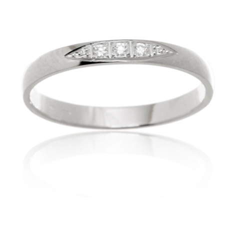 Dámský prsten z bílého zlata s diamanty BP0078F + DÁREK ZDARMA