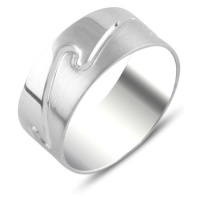 OLIVIE Pánský stříbrný prsten VLNA 5718