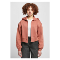 Ladies Short Oversized Zip Jacket - terracotta