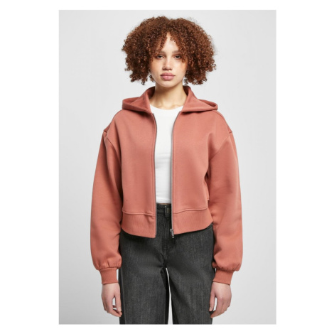 Ladies Short Oversized Zip Jacket - terracotta Urban Classics